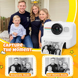 HiMont Kids Instant Print Camera, 1080P HD Kids Camera Instant Print with 3 Rolls Print Paper & 32GB Card, Ideal Kid Toys Gifts for Boys & Girls Age 3-14 (Black)