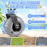 Beach Wagon with Big Wheels for Sand with 9" All Terrain Inflatable Tires