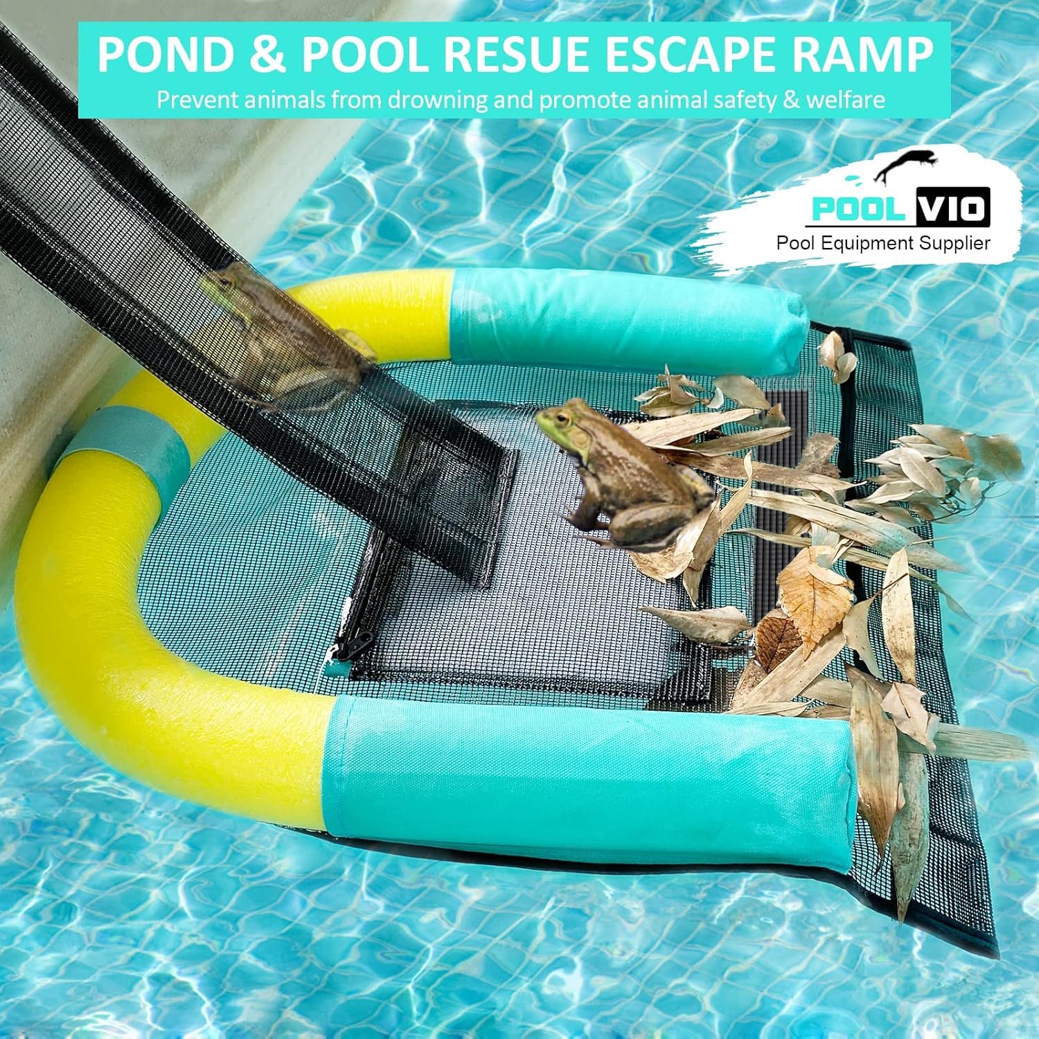 Animal Pool Ramp Poolvio Animal Saving Escape Ramp for Pool, Save Critters in Swimming ...