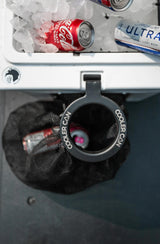 the Cooler can- Outdoor Cooler Trash Can Accessory - Attaches to Most Brands of Roto-Molded Coolers- No Tools Required - Portable Trash Holder for Boats, Fishing, Camping, Truck Beds, SXS's & ATV's -