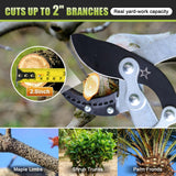 Heavy Duty Hand Loppers Pruning Shears for Gardening,25"-44" Extendable Branch Cutter for Tree Limb Trimming, Lightweight Anvil Lopping Shears for up to 2” Thick Branches Cutters (Green)