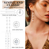 HAIAISO 8 Pairs Threader Dangle Earrings for Women 316L Stainless Steel Chain Tassel Earrings Lightweight Double Twist Wave Threader Drop Earrings Long Chain Earrings Set