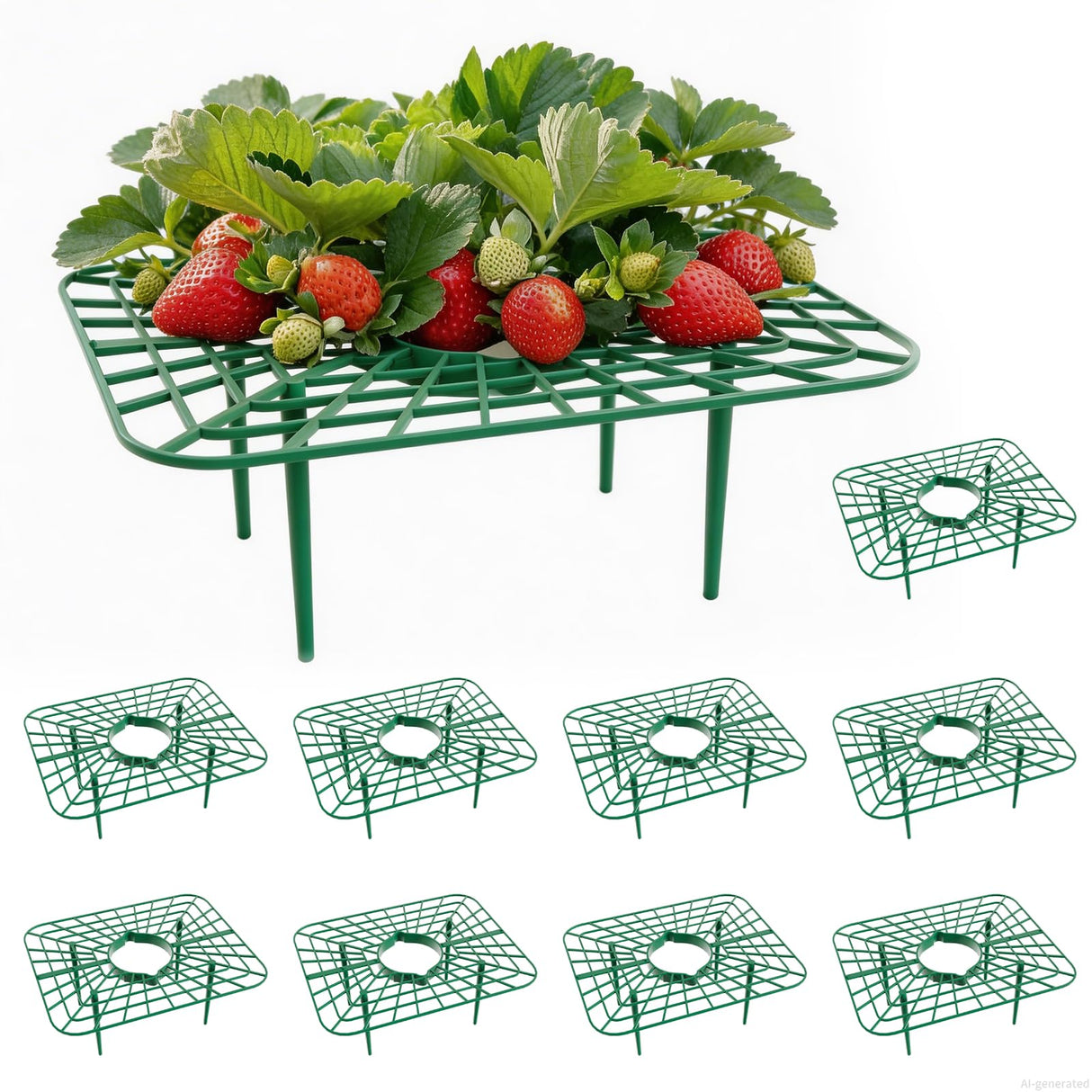 AWUREYIT 10 Pack Plastic Strawberry Plant Support Stands – Garden Wire-Style Frames for Raised Beds and Pots – Lightweight Stake Holders for Flower and Vegetable Plants – Outdoor and Indoor Gardening