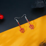 PEALICIOUS Devil Earrings Halloween Earrings Dangle Red Devil Accessories for Women with Lightweight Red Pitchfork as Girl Halloween Costumes Jewelry Fun Spooky Jewelry Christmas Gifts