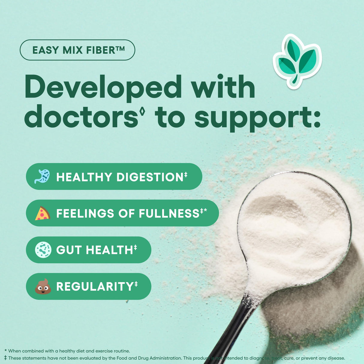 Physician's CHOICE Easy Mix Fiber for Digestive Health & Regularity - No Grit, Sugar Free, & Tasteless - Daily Prebiotic Soluble Fiber Powder Supplement for Women and Men - Unflavored - 7.1oz
