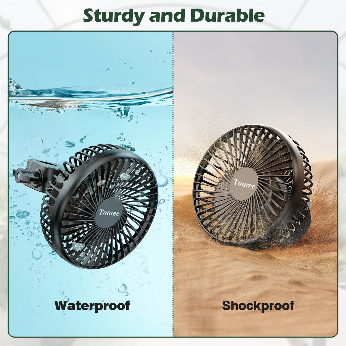 Tonree Grow Tent Fan 2 Pack, 5.5" Greenhouse Clip Fan with Brushless Motor and Non-slip Clamp, Strong Airflow and Low Noise, 360° Tilt, Easy Mount for Plant Hydroponics Circulation Cooling Ventilation