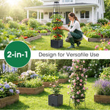 MQFORU 2Pack Raised Garden Bed Planter Boxes with Trellis, 57" Self-Watering Tomato Planter Boxes with Trellis for Climbing Vegetable and Plants, Tomato Cage for Indoor Outdoor Use
