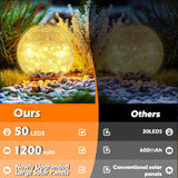Garden Solar Ball Lights Outdoor Waterproof, 50 LED Cracked Glass Globe Solar Power Ground Lights for Path Yard Patio Lawn, Christmas Decoration Landscape Warm White(2 Pack 4.7'')