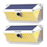 TECKNET Super Bright Solar Lights Outdoor 3 Pack, 2×231 LED and 1×416 LED, 300° Angle & 3 Lighting Modes Motion Sensor Outdoor Lights, Waterproof for for Fence Front Door Yard Deck Garden Garage