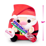 SNACKLES-Christmas 14""-Series 1-Plush 14"" Santa Claus&Mentos (Candy Cane), 77628