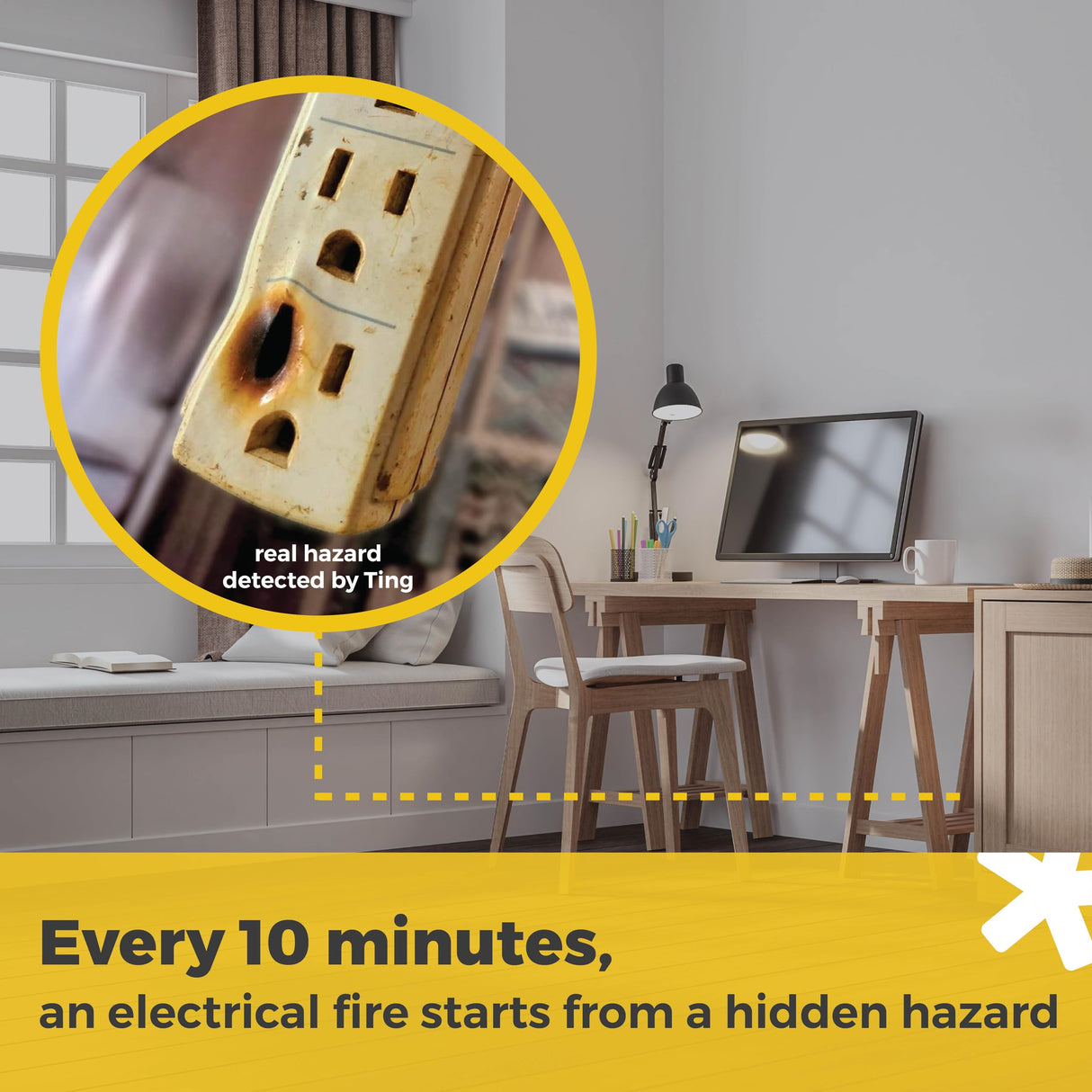 Ting Fire Ting Fire Prevention Sensor & Service - Includes 12 Months of Required Service, Residential Use Only