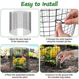 Aifanss 30 Pcs Plant Protectors from Animals, 16x12 Inch Large Metal Plant Cages Chicken Wire Cloche with Zip Ties and Stakes to Keep Animals Out, Garden Vegetables Shrubs Protection Bunny Barricades