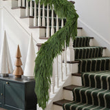 Alupssuc 9ft Christmas Garland, Real Touch Norfolk Pine Garland - Pine Garland, Artificial Greenery Christmas Garland for Mantle, Table, Fireplace, Indoor, Outdoor Christmas Decorations