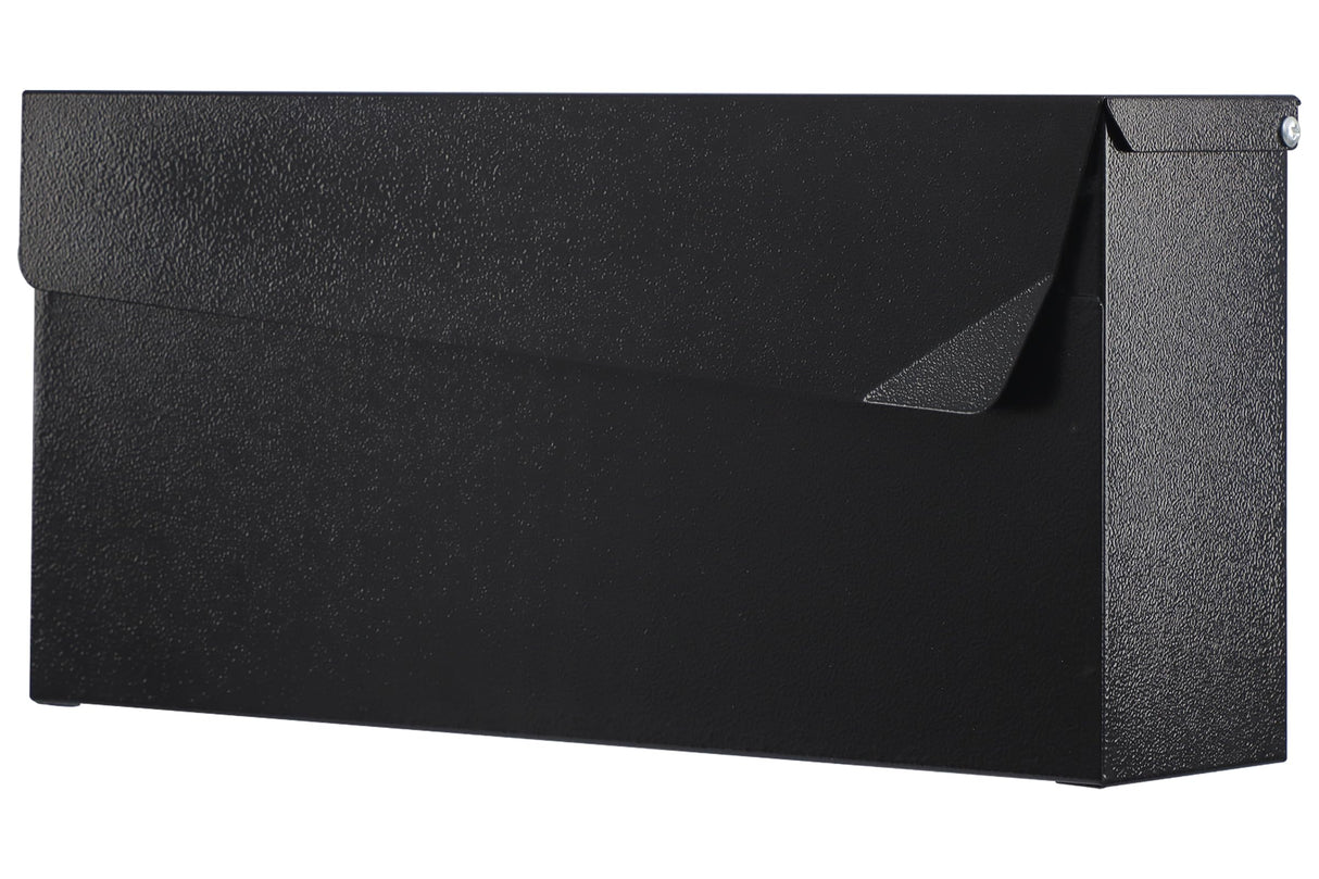 KYODOLED Wall-Mount Mailbox, Large Capacity Mail Box, Mailboxes for Outside, Galvanized Steel Rust-Proof Metal Post Box, 14.56" x7" x4.13" Black