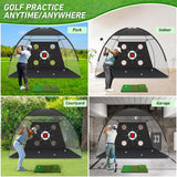Zensouds Golf Net, 10x7FT with Golf Practice Mat