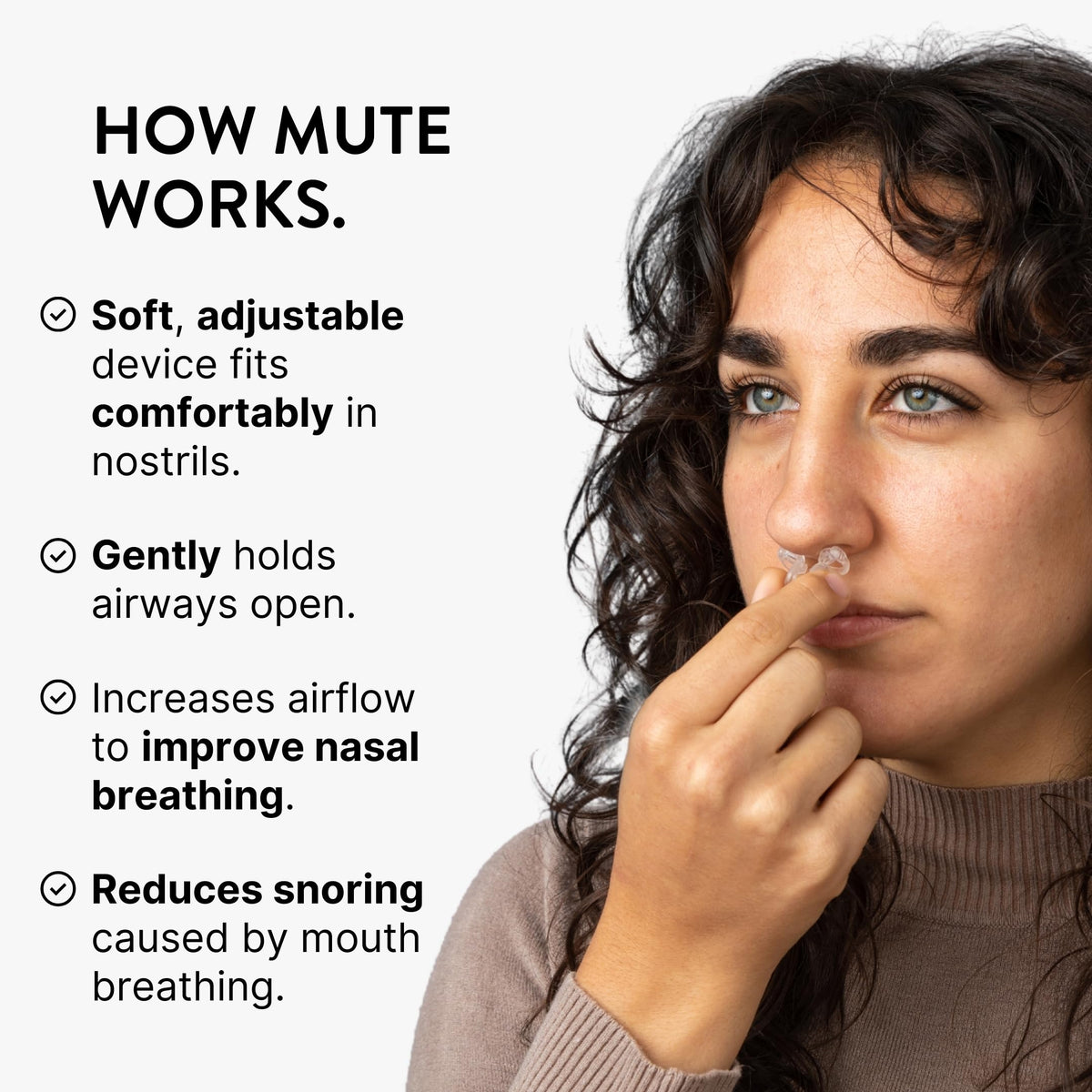 Rhinomed Mute Nasal Dilators for Sleep, Snoring Solution, Starter, 3 Sizes