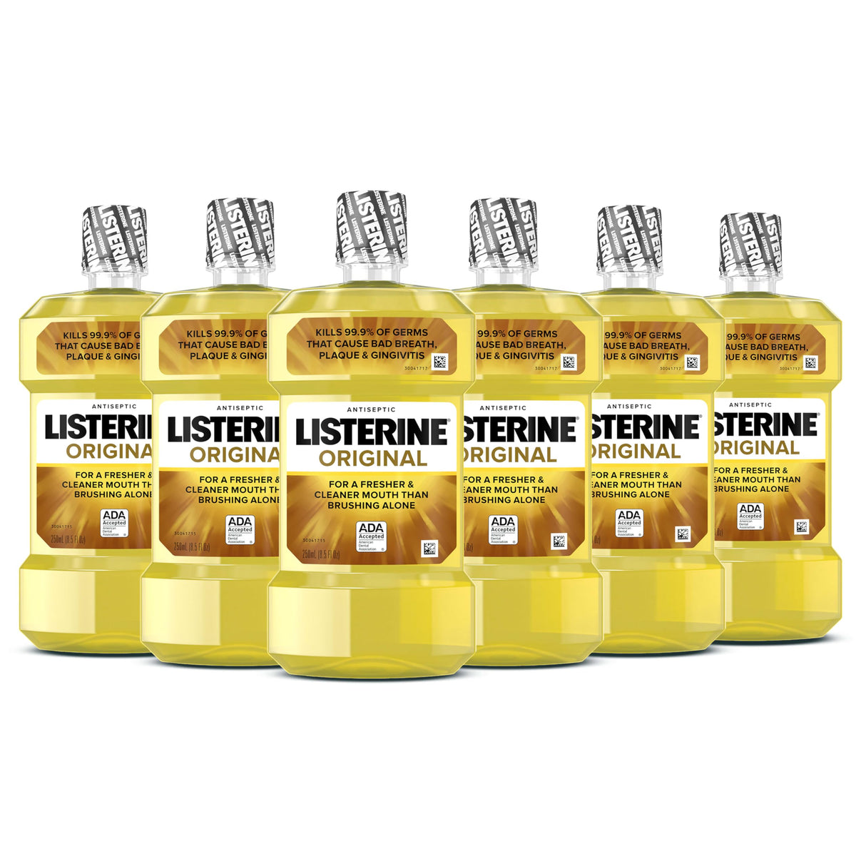Listerine Original Antiseptic Oral Care Mouthwash to Kill 99.9% of Germs That Cause Bad Breath, Plaque and Gingivitis, ADA-Accepted Mouthwash, Original Flavored Oral Rinse, 1.5 L, 6 Pack