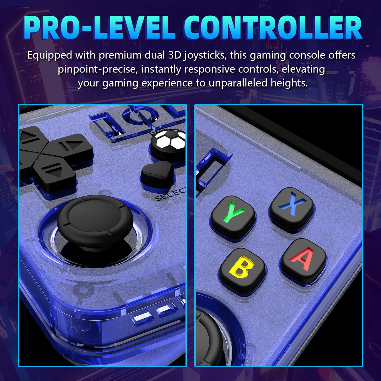 R36MAX Retro Handheld Game Console,64GB Open Source System Support 30+ Emulator Console,4.0 Inch IPS Screen Retro Gaming Console,4000mAh Battery,Portable Video Game Console for Christmas (Blue)