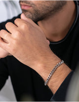 925 Sterling Silver Cuban Link Chain Bracelet 5mm Silver Bracelet for Men Women 8 Inches