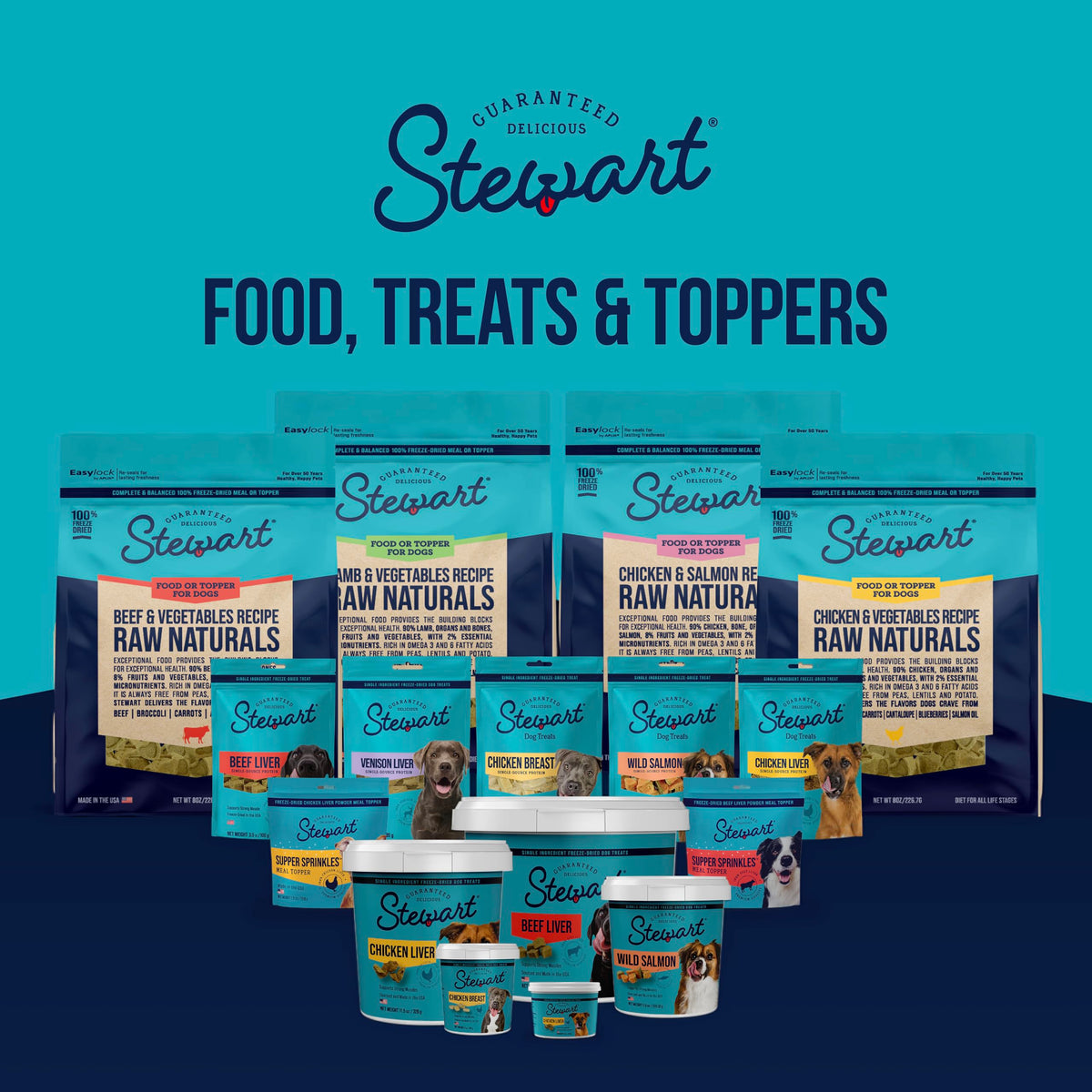 Stewart Freeze Dried Dog Treats, 100% Beef Liver, 21 oz Tub