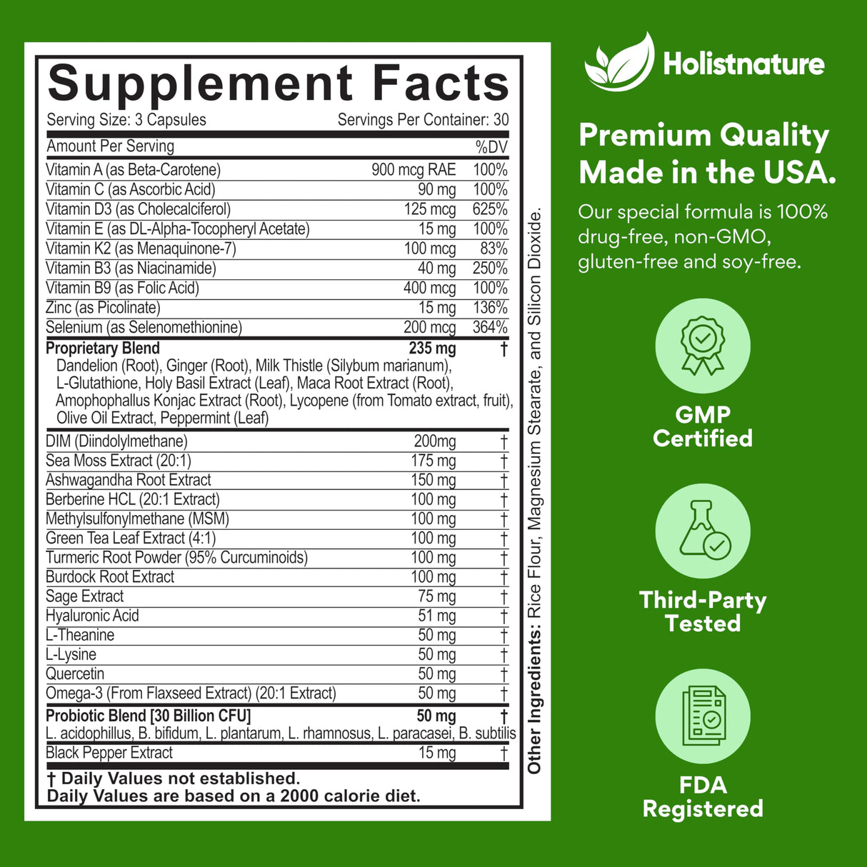 39-in-1 Skin, Gut & Hormone | Cortisol Support – with DIM, Zinc, Probiotics, Ashwagandha, Turmeric & Antioxidants – Clinically-Backed Supplement for Women & Men – Acne, Immune & Detox – 90 Capsules