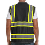 ArcRidge Reflective Safety Vest for Men and Women - High Visibility Construction Vest - Dual Tone Reflective Strips (Black, Large)