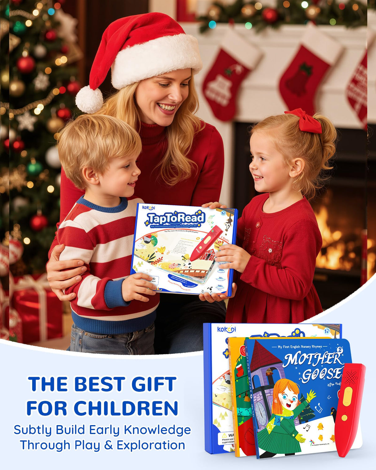 KOKODI Talking Pen Books Set, Interactive Audio Nursery Rhymes with Learning Pen, Educational Sensory Toy, Early Learning Gift for Toddlers Kids, Birthday & Christmas Gifts for Boys Girls Age 2-6