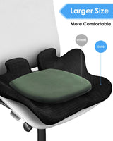 Extra Large Memory Foam Seat Cushion Thick for Long Sitting Office Chair Pressure Relief Tailbone Pain Relief Height Adjustable with Retaining Strap for Office, Gaming Chair, Car, Wheelchair
