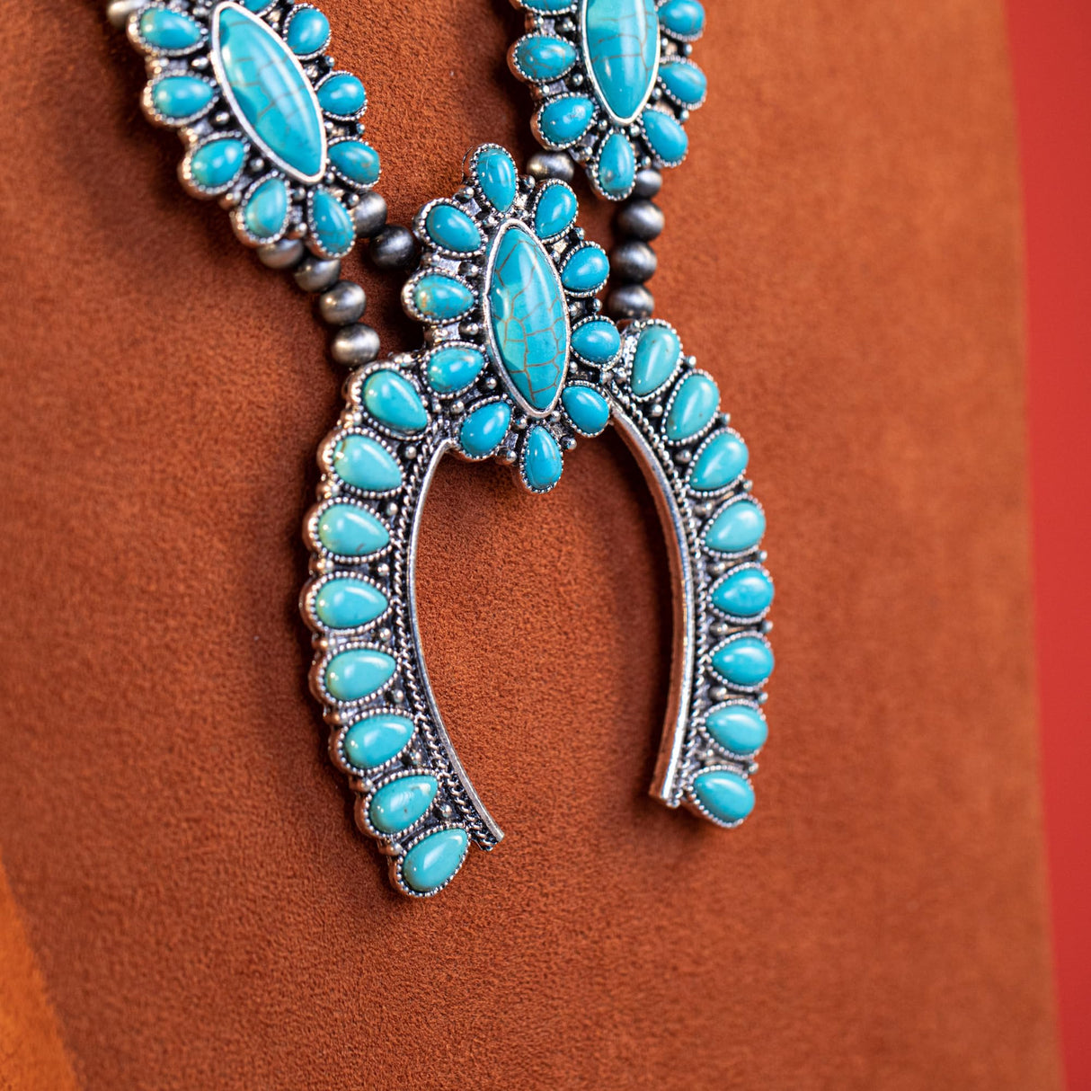 Montana West Turquoise Naja Necklace & Dangle Earring Jewelry Set for Women