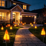 Toodour Solar Halloween Lights Outdoor, 4 Pack Solar Torch Light Waterproof