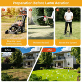 KXGBARN Lawn Aerator Tool with Dual-Layer Self-Cleaning Spikes, 15 Spike Heavy Duty Manual Lawn Aerator for Compact Soil, Anti-Clog Grass Aerator for Yard, Garden & Lawn Care