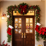 2Pcs Christmas Norfolk Pine Garlands, 6Ft Real Touch Artificial Faux Winter Dense Greenery Garland for Table Mantle Fireplace Wall Fence Stair Window Xmas Wreath Indoor Outdoor Holiday Decoration