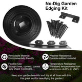 LXS Landscape Edging No Dig [Extra 4 inch Tall] 33FT Garden Edging with 30 Spikes, Landscape Edging Border for Landscaping, Lawn, Flower Beds, Grass, Yard (4inch 33ft)
