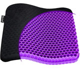 Gel Seat Cushion - Enhanced Double Thick Egg Seat Cushion with Non-Slip Cover - Office Chair Car Seat Cushion - Sciatica & Back Pain Relief - Perfect for Office Chair Car Wheelchair Travel