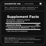 Ergothioneine with Clinically Studied MitoPrime® - High Potency 30mg with 98% Purity - Fermentation-Based L Ergothioneine Supplement - Longevity and Immune Support - Third-Party Tested, 90 Capsules