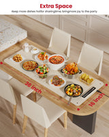 Extra Large Food Warming Mat for Countertop (XXL 36”x16”) - Full-Surface Heating Pad with 4 Temps Settings, Ideal for Buffet Party Food Warmer, Roll-Up Electric Warming Tray for All Gathering, Beige