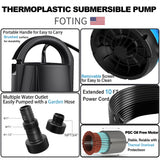 FOTING Sump Pump 1HP Clean/Dirty Submersible Water Pump,4600GPH Utility Pump Thermoplastic Electric Portable Transfer Water Pump for Swimming Pool Pond Basement with 10ft Power Cord,Manual