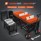 Originsure 300L Beach Wagons Carts Foldable with Big Wheels, 560lbs, Black