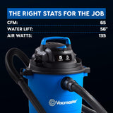 Vacmaster 5-Gallon* 3 Peak HP Wet/Dry Vacuum – VOC507PF 0101