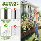 LATIHUUM 2 Pack 57.8" H x13 W Garden Trellis for Climbing Plants Outdoor, Rustproof Arched Metal Rose Trellis for Outdoor Indoor Roses Clematis Potted Climbing Plants Vines Flowers Decorative, Black