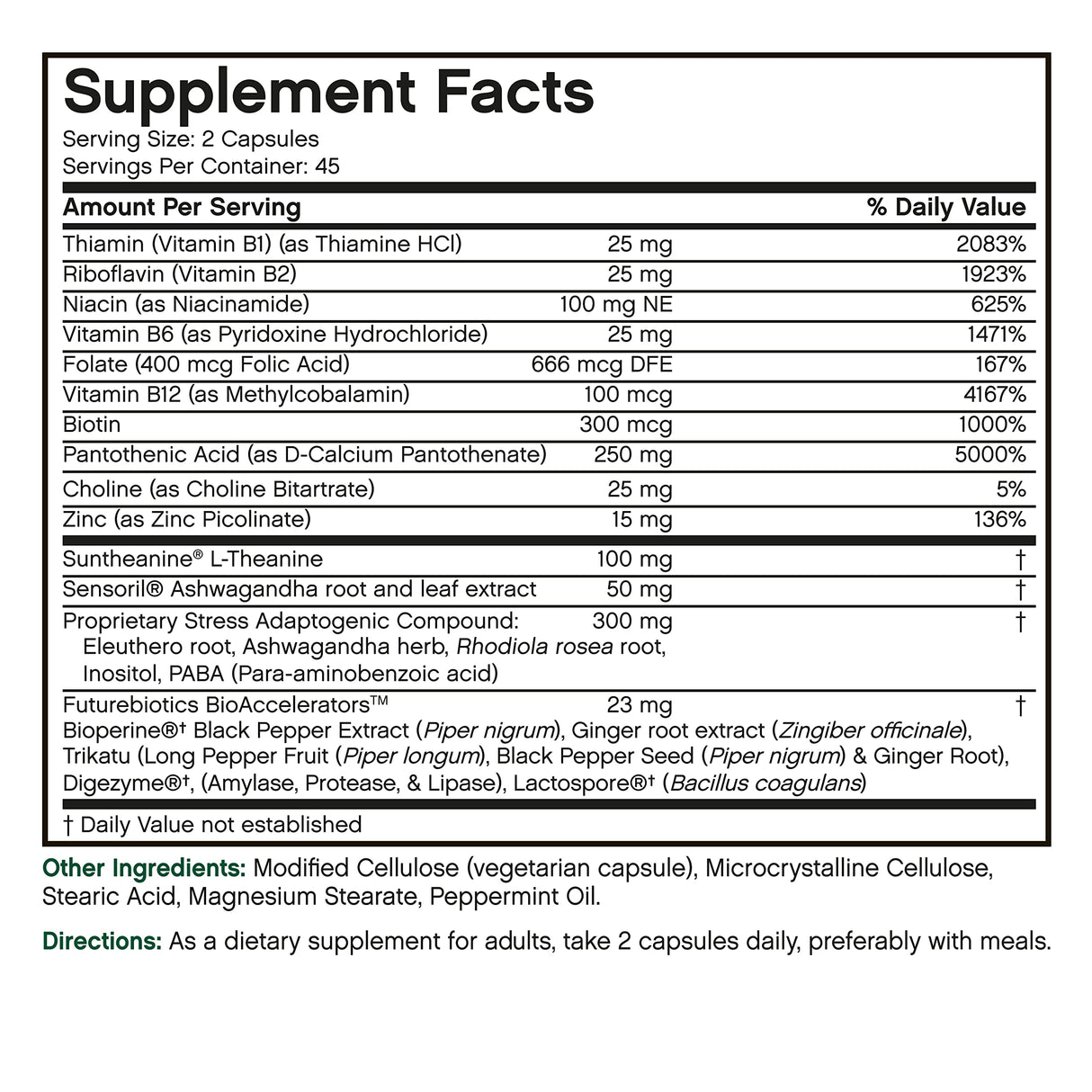 Futurebiotics Stressassist L-theanine Ashwagandha and Rhodiola Rosea Stress Complex - Natural Nutritional Stress Function, 90 Vegetarian Capsules