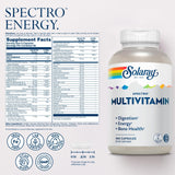 SOLARAY Spectro Multivitamin, Iron Free - Multi Vitamin w/Calcium, Magnesium, Energizing Greens, Digestive Enzymes - Digestion, Cellular Energy, Bone Health, Immune Support, 60 Servings, 360 Capsules