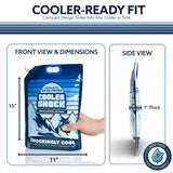 Cooler Shock Reusable Ice Packs for Cooler - Long-Lasting Freezer Packs with Built-in Handle - Large Cooler Size, Pack of 3
