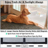 Upgraded Magnetic Screen Door Thicker 250g/㎡ Reinforced Mesh,36 Longer Magnets,Door Screen Magnetic Closure for Single Door,Retractable Mosquito Net for Door,Fit Doors to 38x82 Inch,Black