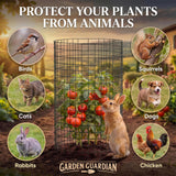 10 Packs Plant Protectors from Animals, 30Pcs 12"x 16" Large Metal Wire Mesh Garden Plant Cages for Outdoor Gardening, Chicken Wire Cloche Plant Cages for Rabbits with Zip Ties & Stakes(Black)