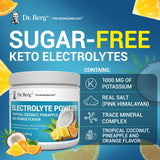 Dr. Berg Zero Sugar Hydration Keto Electrolyte Powder - Enhanced w/ 1000 mg of Potassium & Real Pink Himalayan Salt (NOT Table Salt) - Tropical Coconut, Pineapple & Orange Drink Supplement 50 Servings