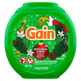 Gain Flings Liquid Laundry Detergent Pods, Odor Defense + Color Guard, Grinchmas Cheer Scent, 4-In-1 Liquid Laundry Detergent Pacs, Clean & Fresh, 60 Count