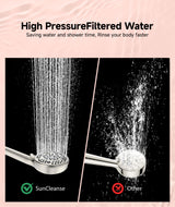 SunCleanse Filtered Shower Head with Handheld,9-Spray Setting Detachable Shower Head with 4 Filters for Hard Water - Filter Chlorine, Improve Skin and Hair Texture (4 Filters, Brushed Nickel)