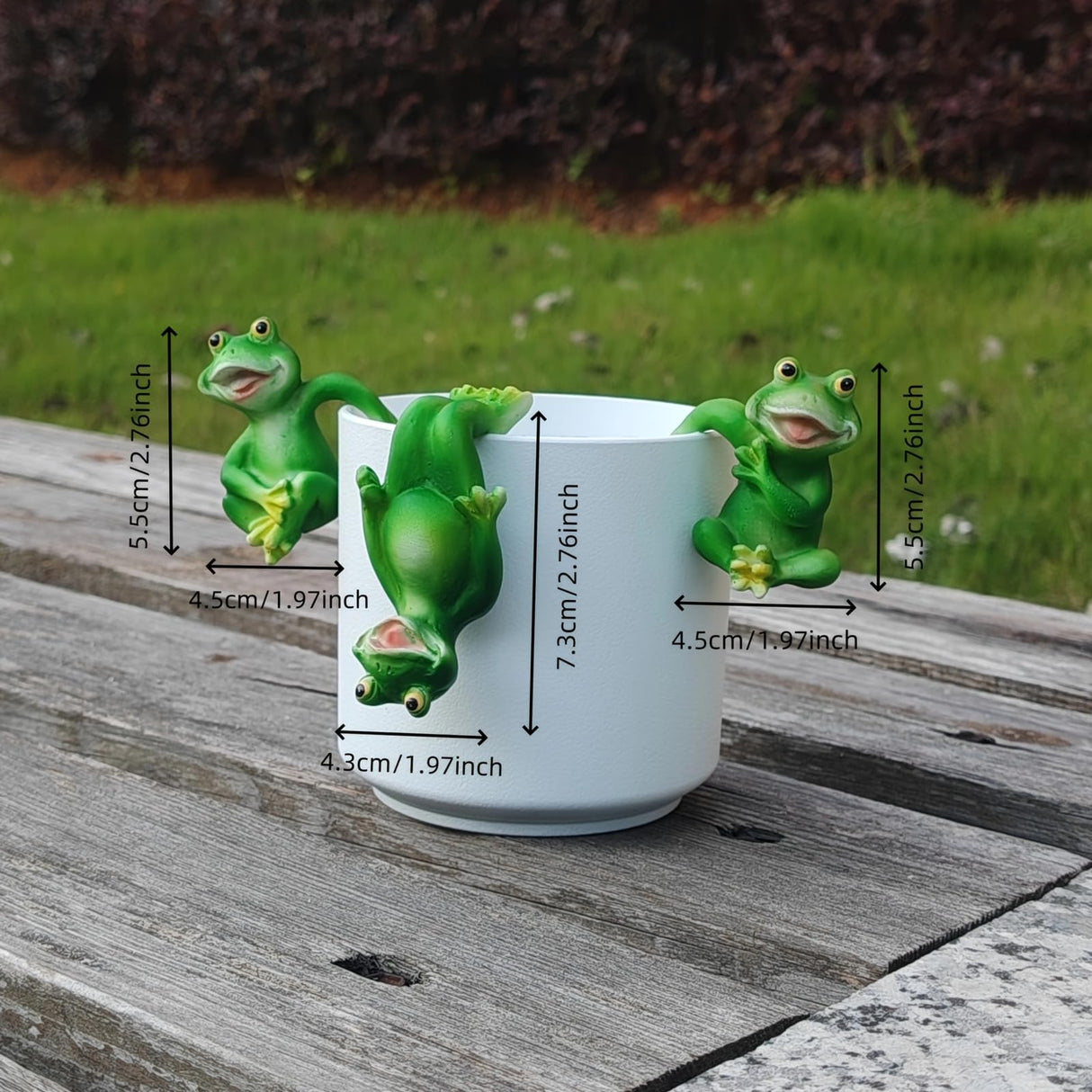 LithosKryos 3 PCS Playful Frog Statues Pot Hugger Decorations for Plant, Miniature Frog Figurines,Women Gifts,Garden Decor Outdoor, Suitable for Flower, Courtyard and Lawn Decorations