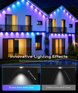 Ecoeve Permanent Outdoor Lights for House, 199ft Christmas RGB+IC Lights